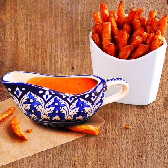 Blue Pottery - Gravy Dish / Sauce Dish - Picture 1 of 1